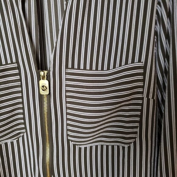 Michael Kors Chiffon Crepe Stripped Womens Blouse - Picture 10 of 12